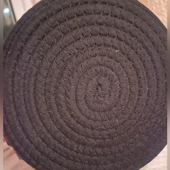 NEW Halloween Black Cat Trick or Treat Bag Bucket Woven Fabric & Crochet Ears - Picture 5 of 8